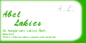 abel lakics business card